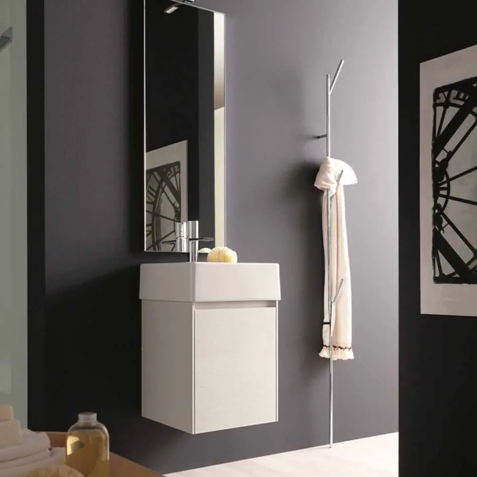 Moderní designový podlahový věšák v bílé nebo chromové barvě - Kottac Viadurini