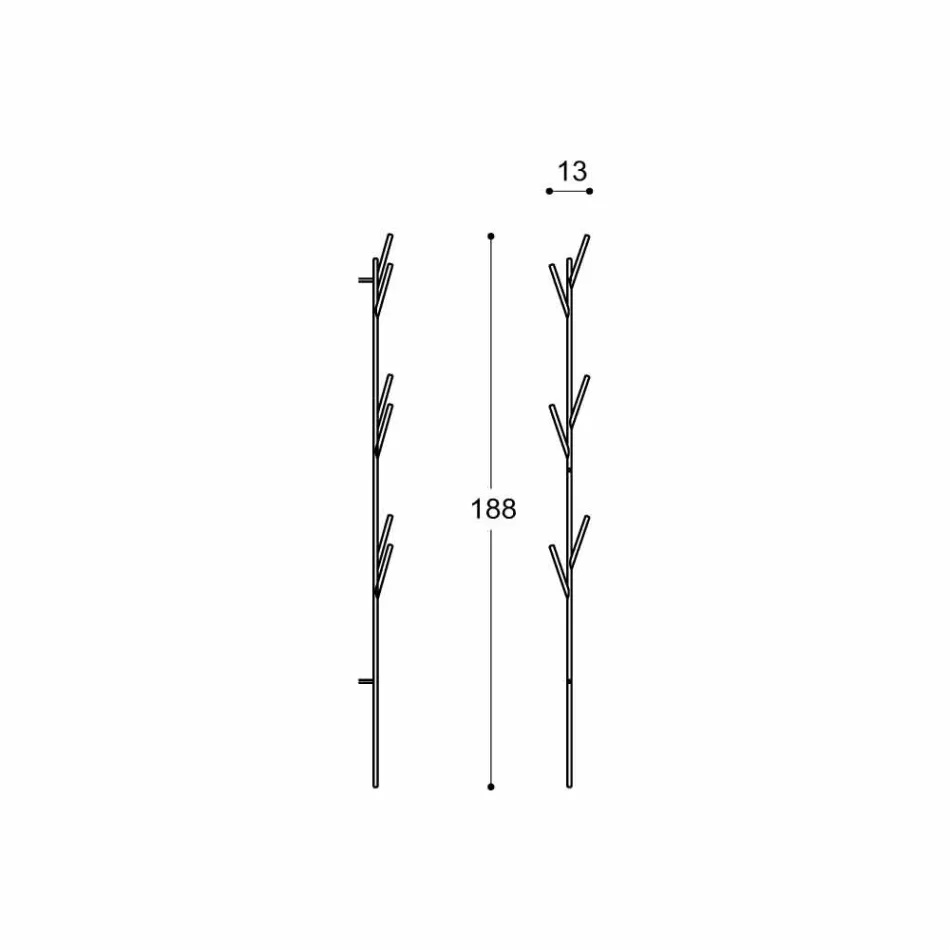 Moderní designový podlahový věšák v bílé nebo chromové barvě - Kottac Viadurini
