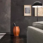 Audrey deštník stánku s moderním designem v kůži, vyrobený v Itálii Viadurini