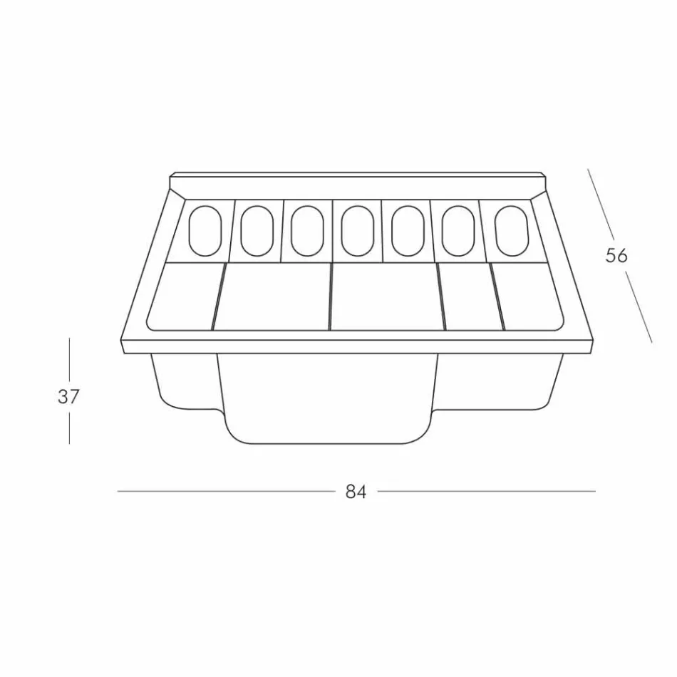Moderní stylový pultový snímač Slide Break Line vyrobený v Itálii Viadurini