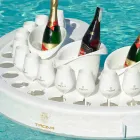 Hosté si Trona faux kůže bílá námořní a plexisklo Viadurini