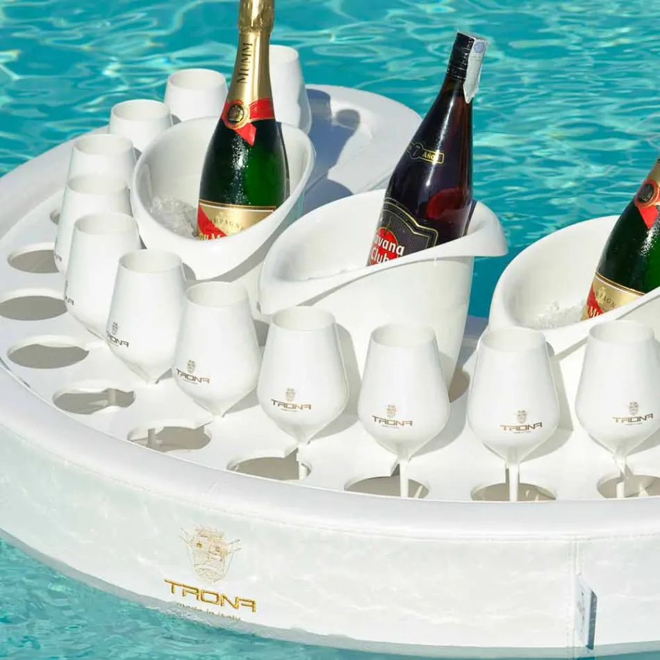 Hosté si Trona faux kůže bílá námořní a plexisklo Viadurini