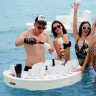 Trona plovoucí tyč v bílé námořní eko-kůže a plexiskla Viadurini