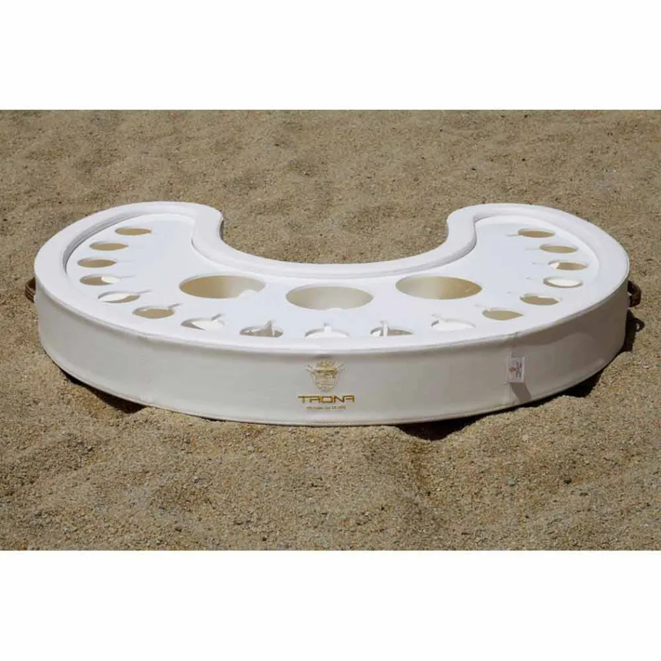 Trona plovoucí tyč v bílé námořní eko-kůže a plexiskla Viadurini