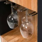 Moderní mobilní bar na kolech s dřevěným a ocelovým stolem - Giancalliope Viadurini