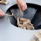 S varnou deskou a přihrádkou na dřevo - Giorgione Viadurini