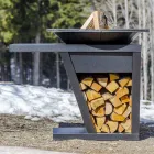 S varnou deskou a přihrádkou na dřevo - Giorgione Viadurini