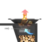 S varnou deskou a přihrádkou na dřevo - Giorgione Viadurini