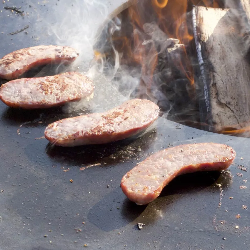 Dřevo hořící gril s varnou deskou a držák na dřevo - Ferran Viadurini