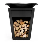 Dřevo hořící gril s varnou deskou a držák na dřevo - Ferran Viadurini