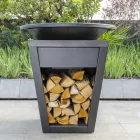 Dřevo hořící gril s varnou deskou a držák na dřevo - Ferran Viadurini