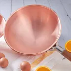 Ručně pocínovaná měděná bastardella s dřevěnou rukojetí 26 cm - Giampiero Viadurini