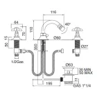 Klasická 3otvorová bidetová baterie z mosazi a motýlkové rukojeti - Miriano Viadurini