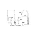 3-otvorová umyvadlová baterie s vysokým výtokem s mosazným výsuvným odpadem Made in Italy - červená Viadurini