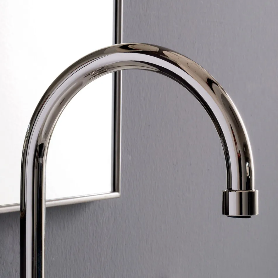 3-otvorová umyvadlová baterie s vysokým výtokem v niklovém provedení Made in Italy - červená Viadurini