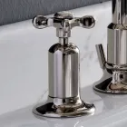 3-otvorová umyvadlová baterie s vysokým výtokem v niklovém provedení Made in Italy - červená Viadurini