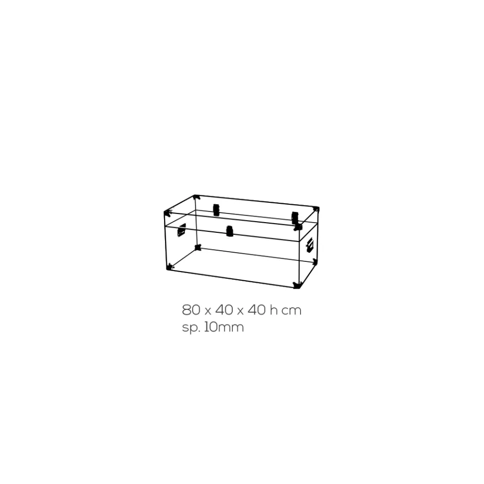 Design kufru z průhledného akrylového křišťálu a moderní oceli - Dante Viadurini