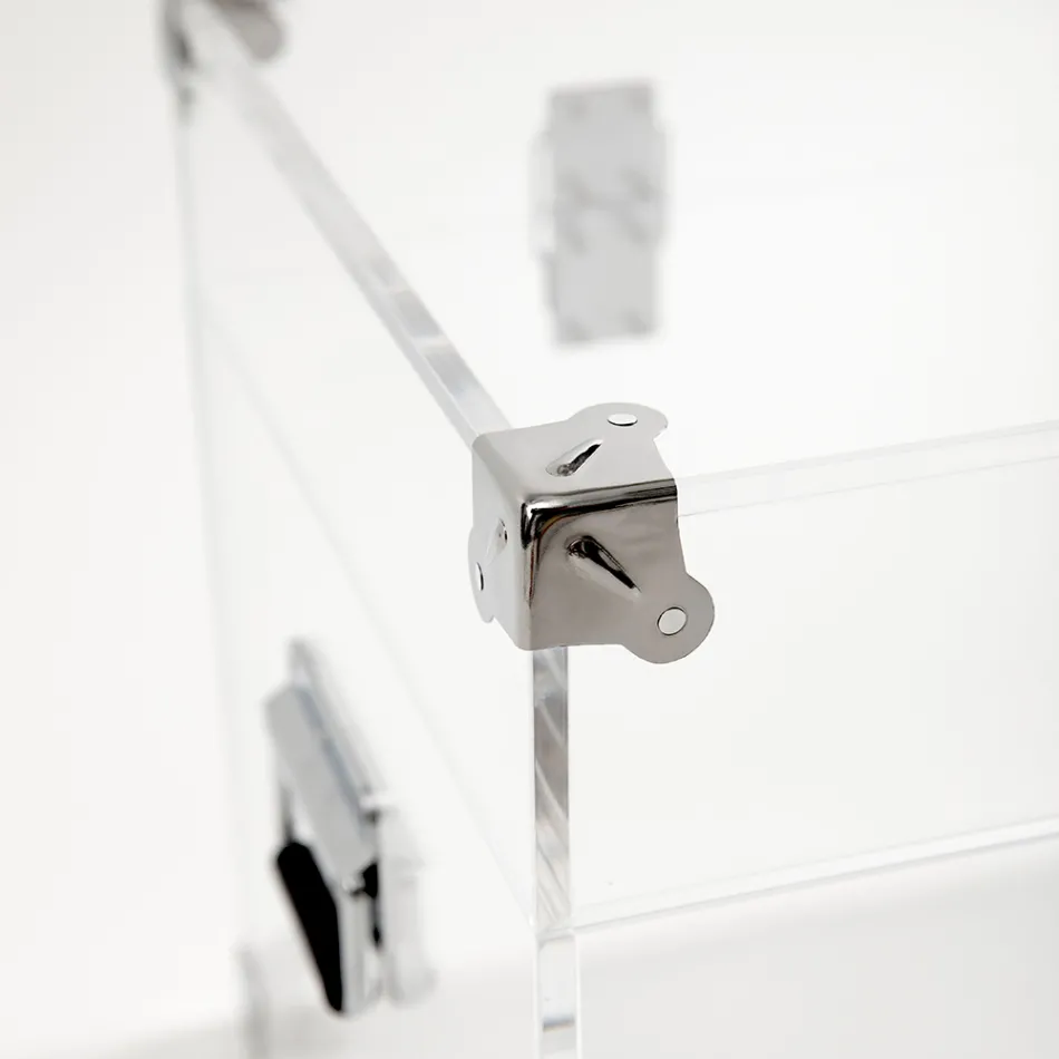 Design kufru z průhledného akrylového křišťálu a moderní oceli - Dante Viadurini