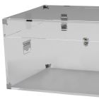 Kufr z průhledného nebo kouřového akrylového křišťálu a moderní oceli - Dante Viadurini
