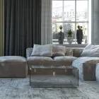 Kufr z průhledného nebo kouřového akrylového křišťálu a moderní oceli - Dante Viadurini