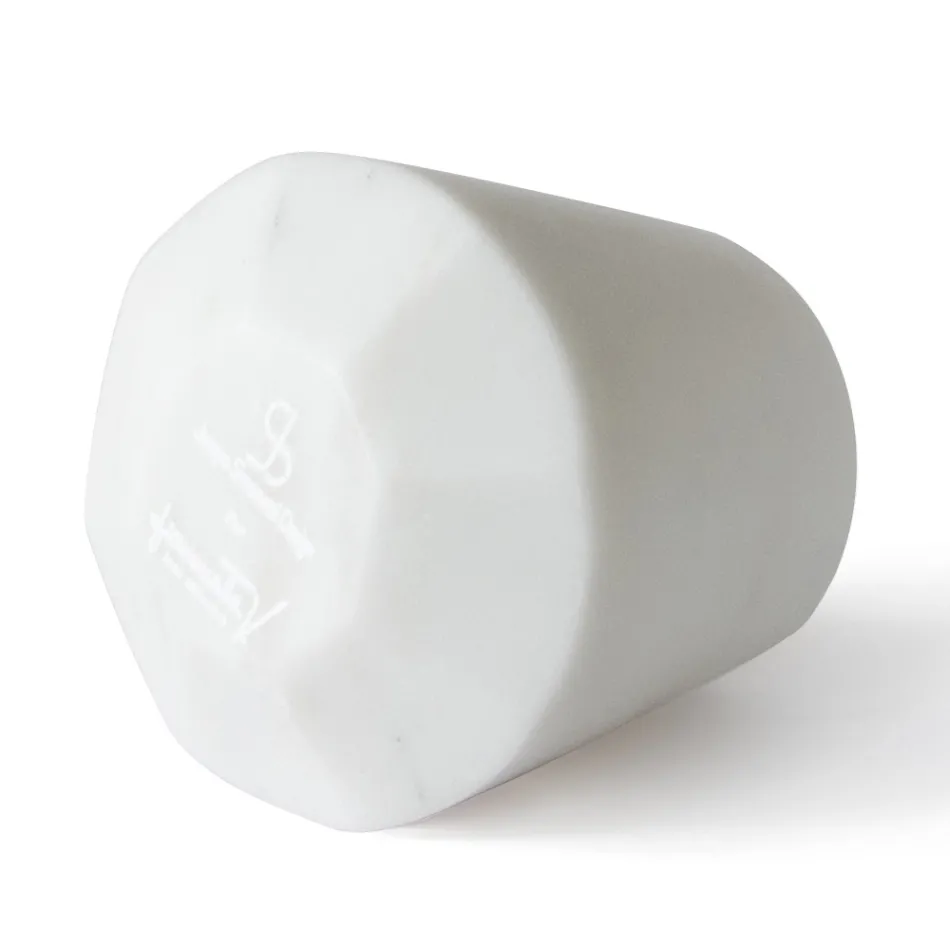 Sklenice na vodu v italském designu Satin White Carrara Marble - Scaglio Viadurini