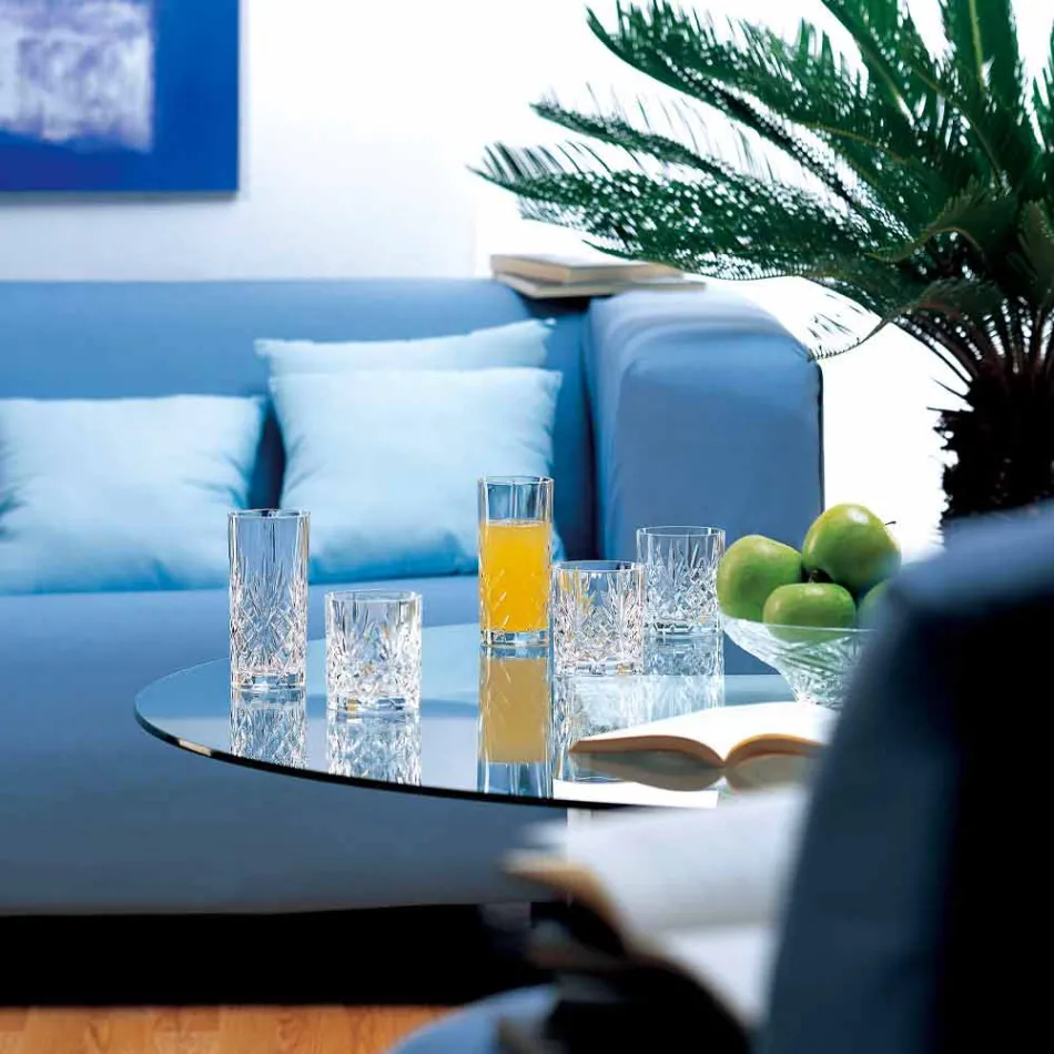 Dvojitý staromódní vintage design Eco křišťálové sklo 12 kusů - Cantabile Viadurini