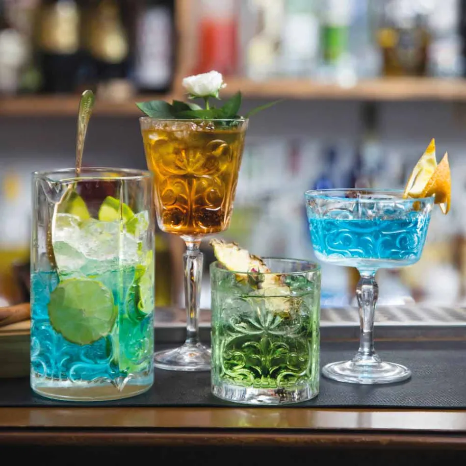 Míchání skla s výstřední dekorací Luxusní design 4 kusy - Destino Viadurini