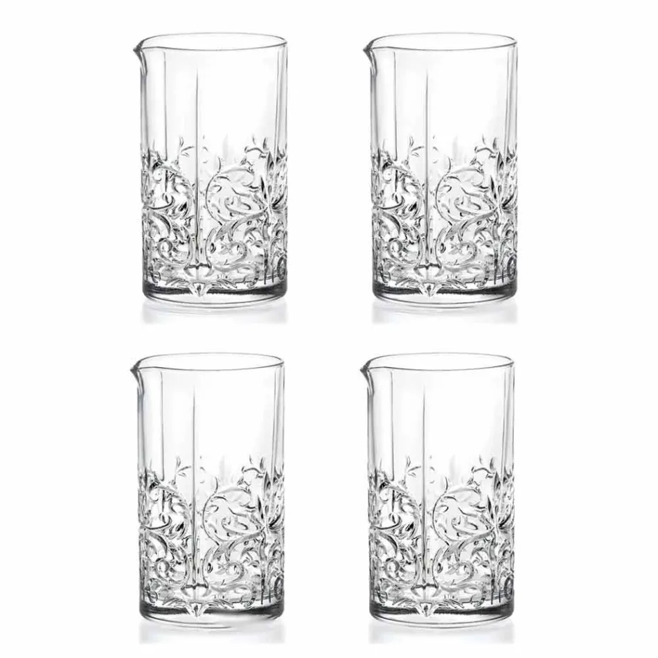 Míchání skla s výstřední dekorací Luxusní design 4 kusy - Destino Viadurini