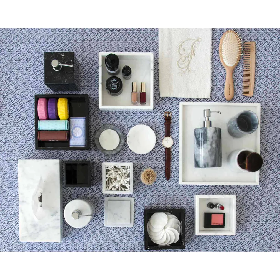 Držák na zubní kartáček z mramoru Paonazzo Vyrobeno v Itálii - Limba Viadurini