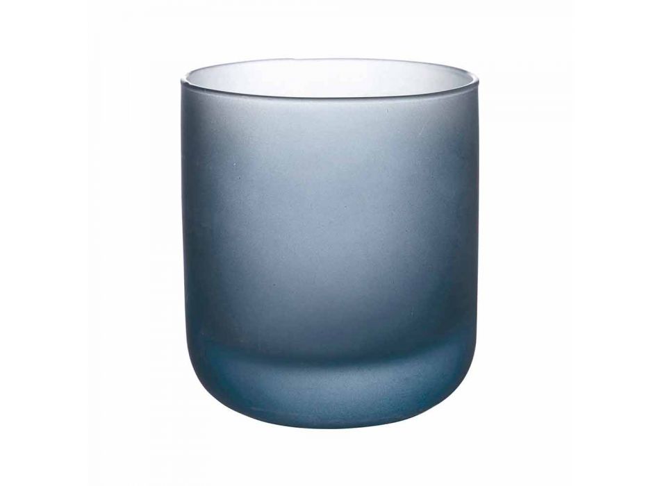 Barevné sklenice na vodu z matného skla s ledovým efektem, 12 kusů - Norvegio
