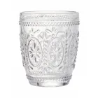 Zdobené průhledné skleněné vodní brýle 12 kusů - Palazzo Viadurini