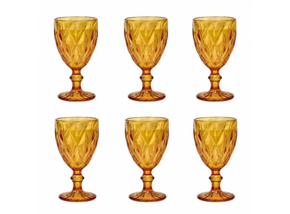 Moderní skleněné barevné sklenice na víno 6 kusů - Timon