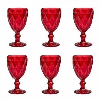 Moderní skleněné barevné sklenice na víno 6 kusů - Timon