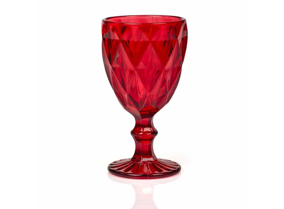 Moderní skleněné barevné sklenice na víno 6 kusů - Timon Viadurini
