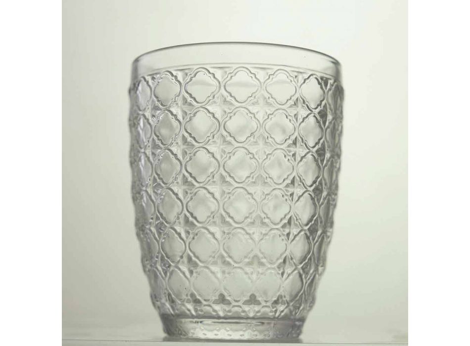 6 kusů obsluhujících sklenic v průhledném skle pro vodu - optické