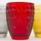 Moderní barevné skleněné servírovací sklenice na vodu - lidové Viadurini