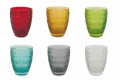 Moderní barevné skleněné servírovací sklenice na vodu - lidové