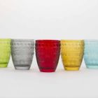 Moderní barevné skleněné servírovací sklenice na vodu - lidové Viadurini