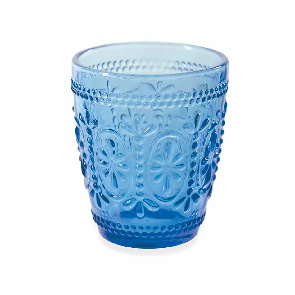 Zdobené a barevné sklenice vody sada 6 kusů - Pastel-Palazzo Viadurini