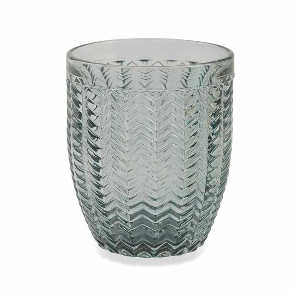 Moderní barevné skleničky zdobené sklenicemi podávající vodu 6 kusů - mix Viadurini