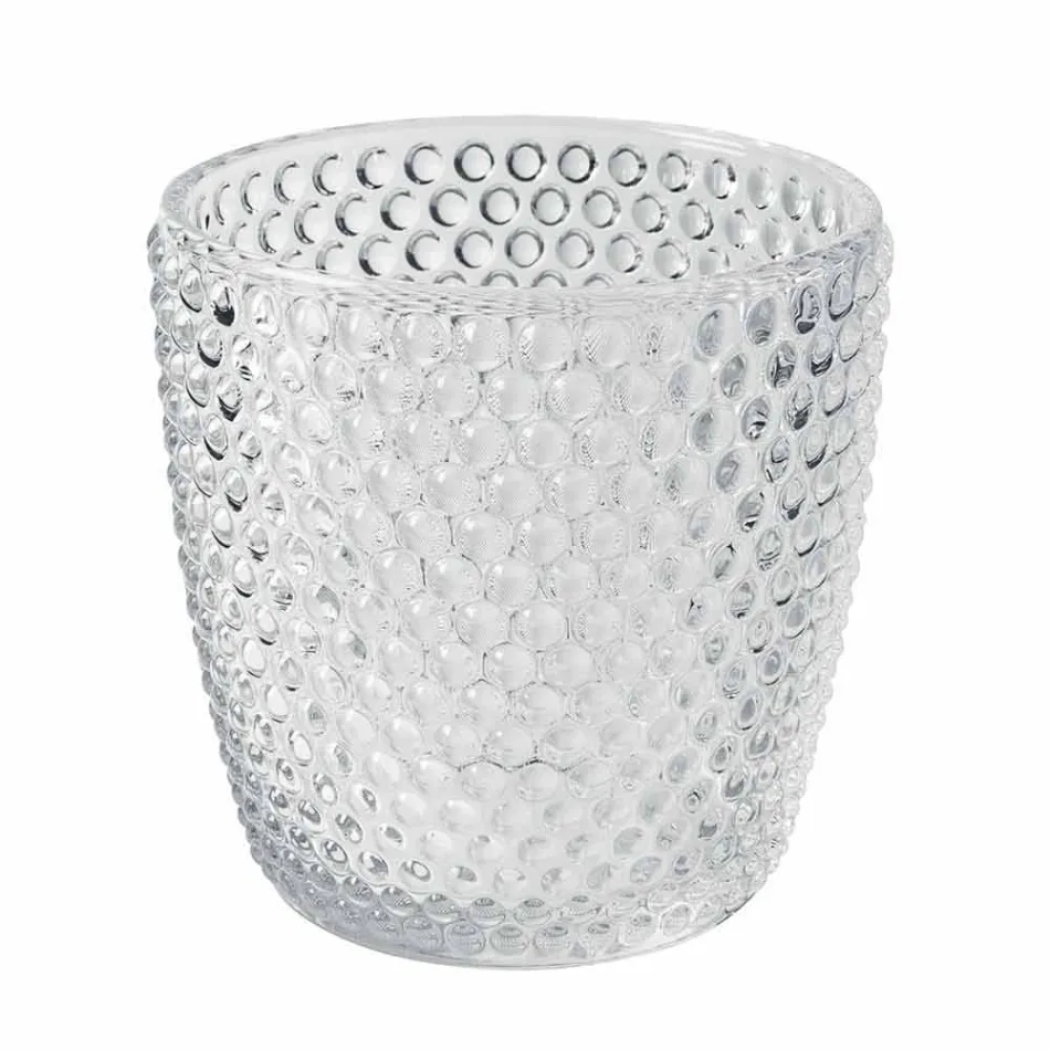 Zdobené průhledné sklenice, moderní vodní servis 12 kusů - mix Viadurini