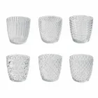 Zdobené průhledné sklenice, moderní vodní servis 12 kusů - mix Viadurini