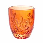 Barevné sklenice na vodu s korálovou dekorací, 12 kusů - karmínová Viadurini