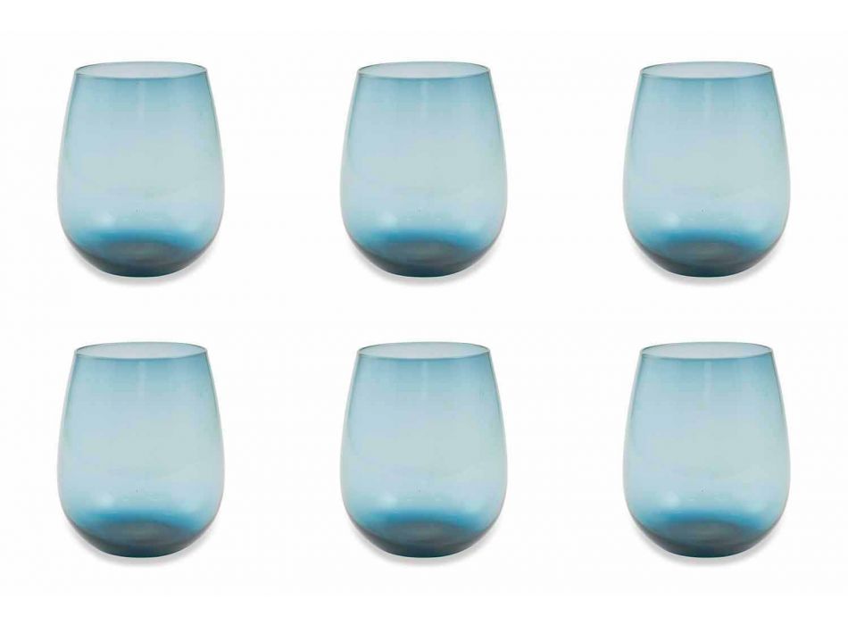 Moderní a barevné skleněné sklenice na vodu Služba 6 kusů - Aperi Viadurini