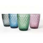 Brýle pro vodní servis v dekorovaném barevném skle 12 kusů - Brillo Viadurini
