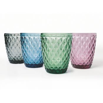 Brýle pro vodní servis v dekorovaném barevném skle 12 kusů - Brillo
