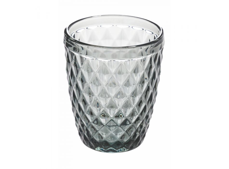 Brýle pro vodní servis v dekorovaném barevném skle 12 kusů - Brillo