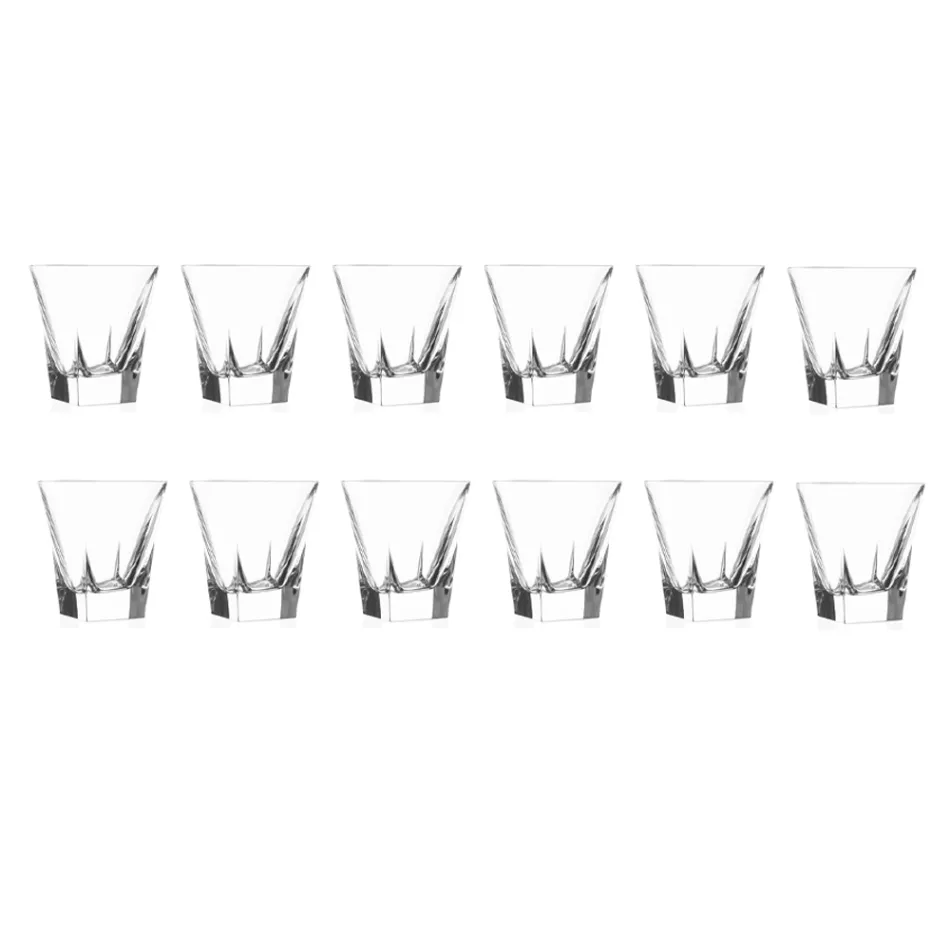 Sklenice na sklenice s nízkým pitím v ekologickém krystalu 12 ks - amalgám Viadurini