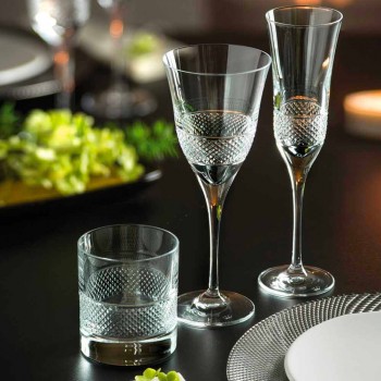 Brýle s nízkou sklenicí v ekologickém křišťálu s luxusní dekorací 12 kusů - Milito