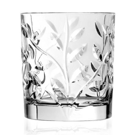 Nízké sklenice v dekoraci Eco Crystal Leaf 12 ks - Magnolio Viadurini